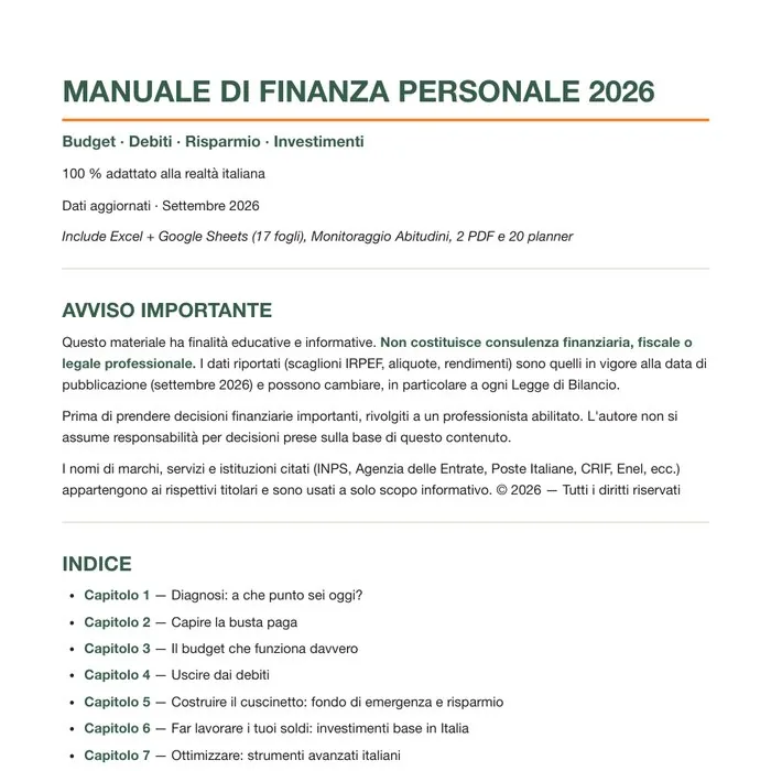 Manuale di Finanza Personale 2026
